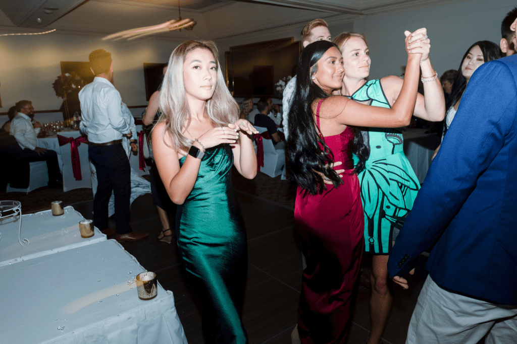 guests dancing at wedding reception at Joondalup Resort in Western Australia