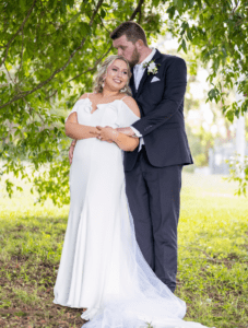 Newlyweds posing at Wollongong wedding