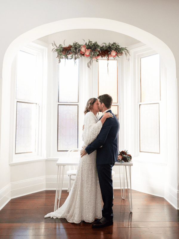 First kiss at Perth registry wedding 1 First kiss at Perth registry wedding