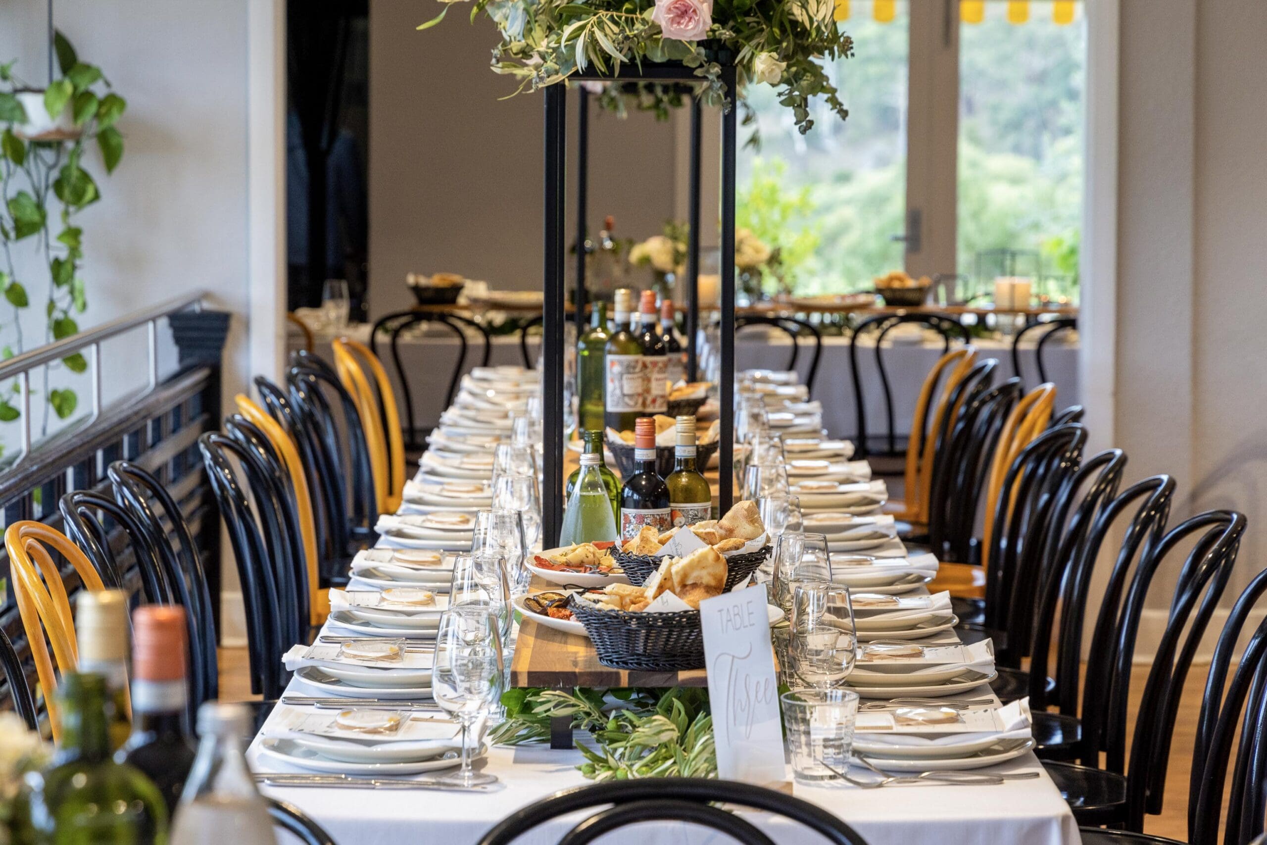 reception setup at Farm Vigano