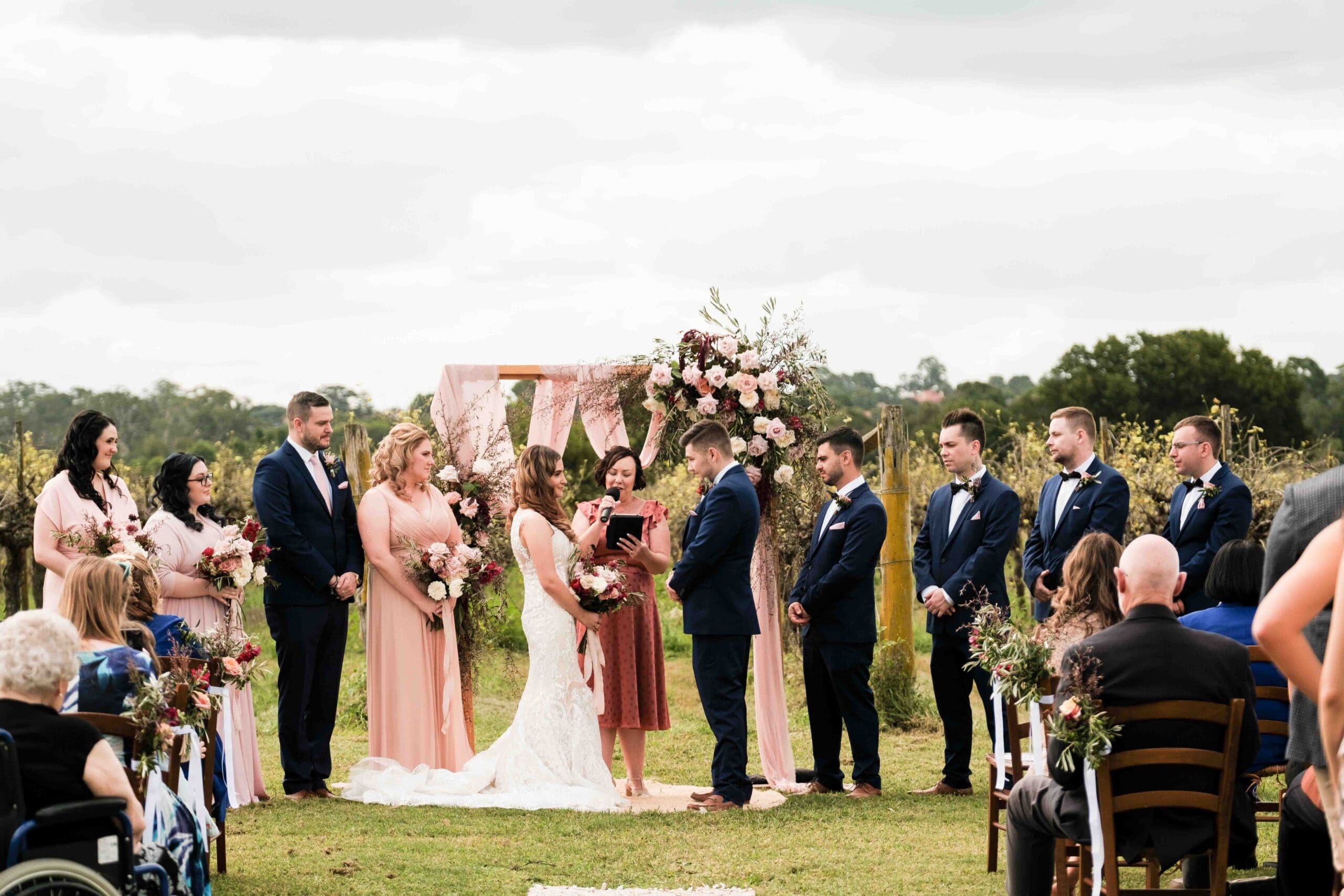 bride and groom at wedding ceremony in Sydney