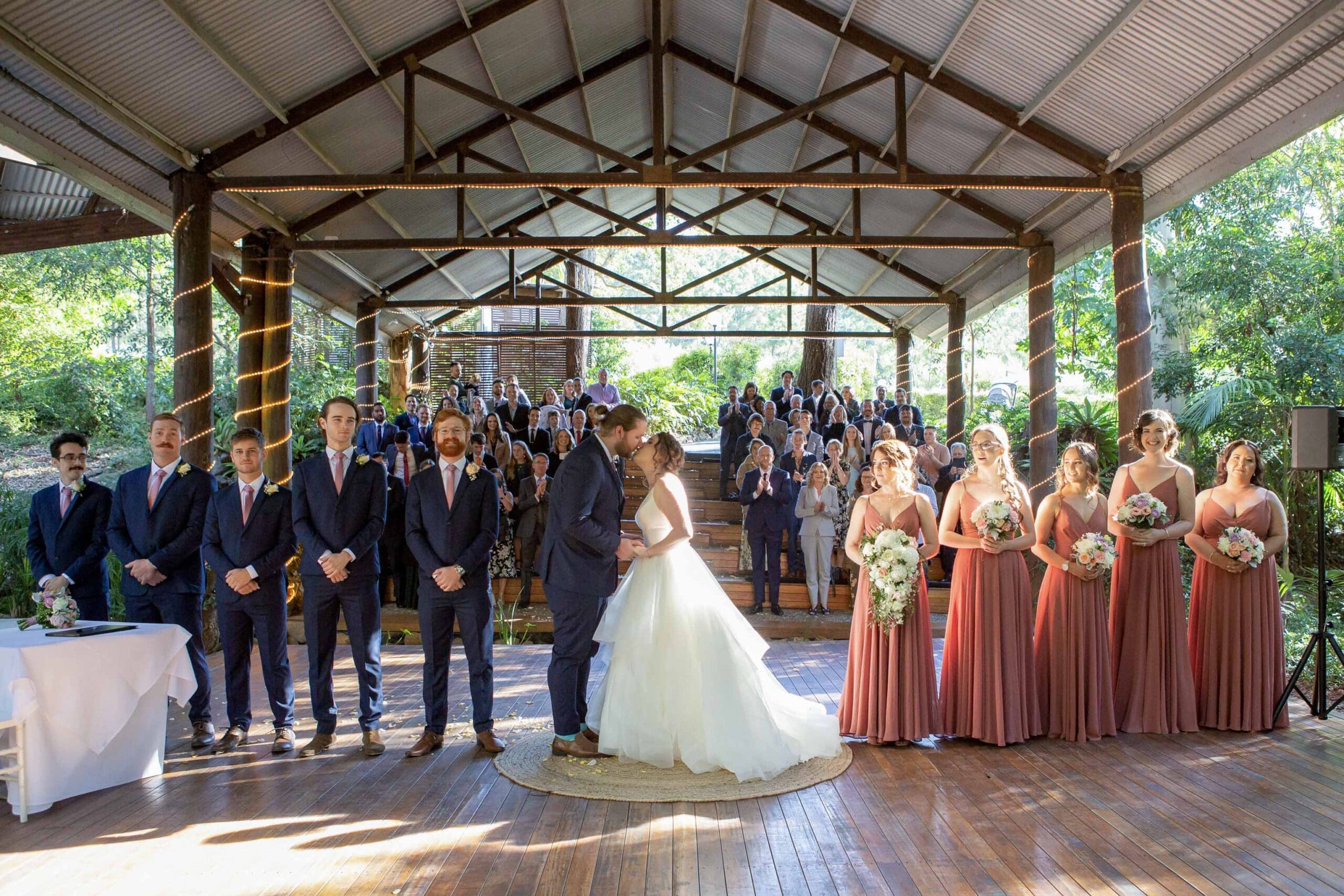 wedding ceremony at Cedar Creek Lodges in Brisbane
