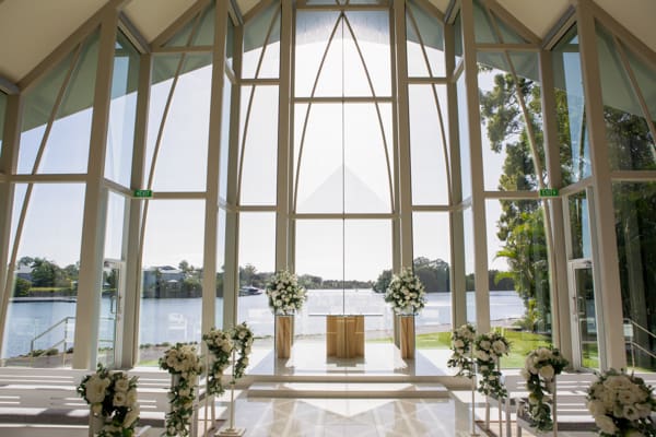 wedding ceremony set up at Intercontinental Hotel in Brisbane